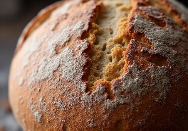 Freshly baked artisan sourdough loaf with a crispy crust